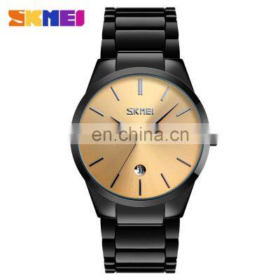 SKMEI 9140 Fashion Stainless Steel Minimalist Watches Complete Calendar Simple Japan Quartz Watch