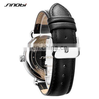 SINOBI Wrist Watch for Men 2021 S9844G Watch Sinobi Gentleman Classic Quartz Watches Motre Homme Black Handwatch
