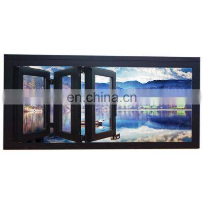 Home thermal break aluminum alloy folding window good lighting and ventilation