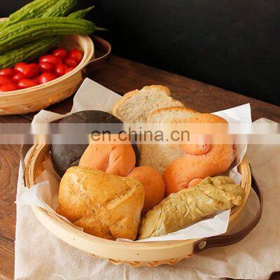 Handmade Basket Round Bamboo Storage Basket Bamboo Wicker Platter Tray Wholesale photo-5