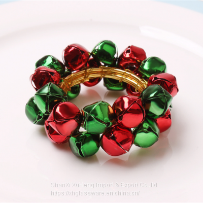 Fancy Gold Silver Beaded Napkin Ring Holder On Wholesale photo-3