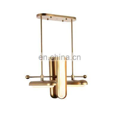 modern industrial brass metal glass transparent lampshade pendant light Living room hotel ceiling home decoration lighting