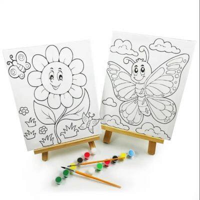 20*20cm Mini Canvas DIY Painting Printed Drawing Cartoon Canvas Board for Kids photo-2