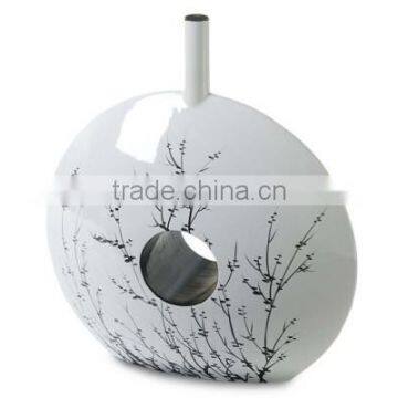 Best selling High quality white lacquer halo spun bamboo vase from Vietnam