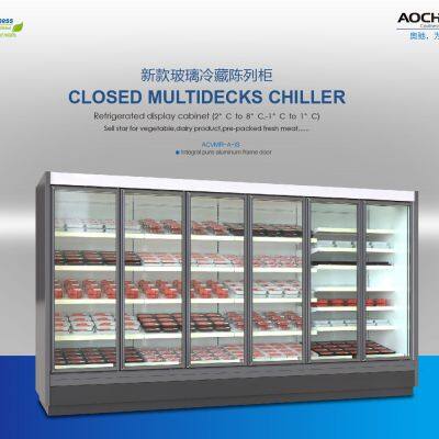 Upright Open Chiller Plug In Dual Air Curtain Open Chiller Aochi photo-4