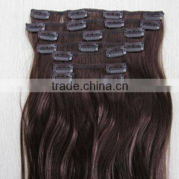 22" curly human remy clip in hair extensions 7 pieces with 10 clips in