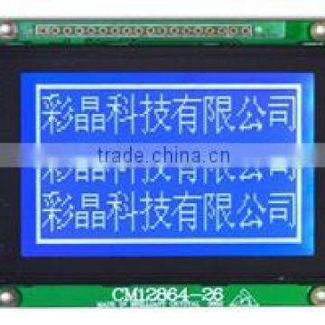 128x64 STN cob blue white lcd display module with led backlight,parallel interface,ks0108 controller ,5V