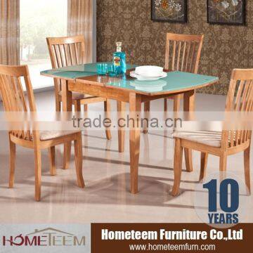 extension glass top malaysian solid wood furniture