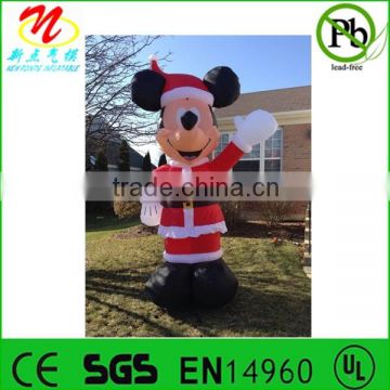 Big gemmy airblown inflatable mouse as Santa for Xmas decor