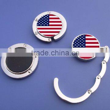 Flag patch Customized Foldable Hangers Travelling, Customized Metal Bag Hanger