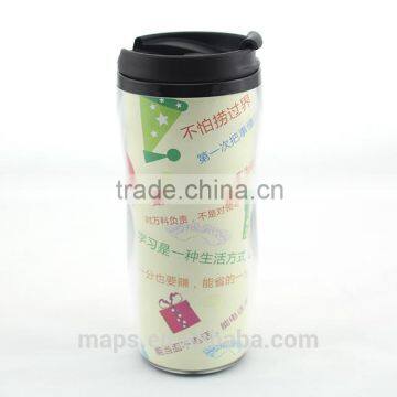 Unique Custom Photo Insert Design Double Wall Coffee Tumbler Plastic Advertising Mug photo-5