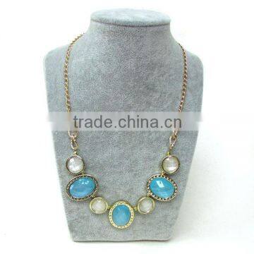 NE2201 Fashion White And Blue Bib Bubble Necklace,statement Necklace