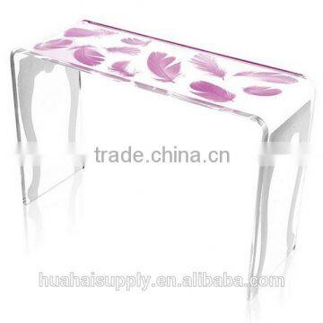 2015 customized Acrylic Silk Screen Table acrylic furniture