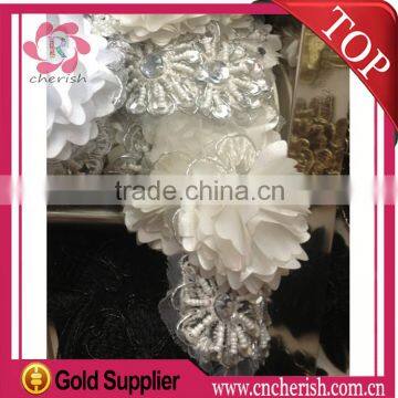 Fashion Hot Selling Chiffon Flower With Rhinestone for Wedding Dress