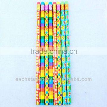 HB 7 inch heat transfer wooden pencil with eraser head