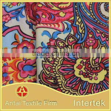 Coloful printed fabric for women fancy dress/printing microfiber for dresses for women elegant