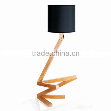 solid wood foldable black fabric shade table lamps writing light