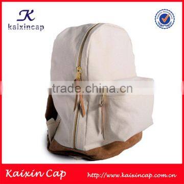 high quality blank canvas backpack/wholesale white backpack/canvas school backpack