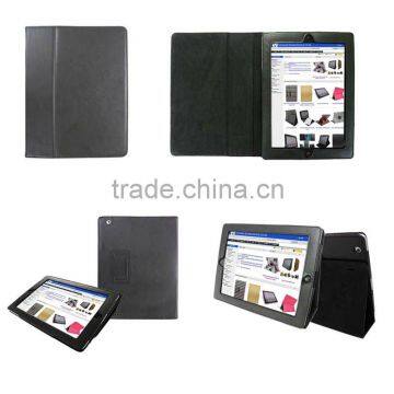 Black Leather Case /Pouch/Cover Flip Stand for The New iPad 3 and 2