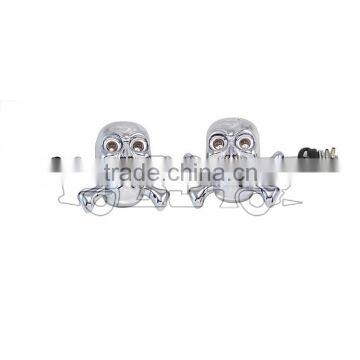 BJ-SL-056S New Arrival Chrome Short Stem ABS Plastic Skull LED Motorcycle Turn Signal Blinker Light photo-3