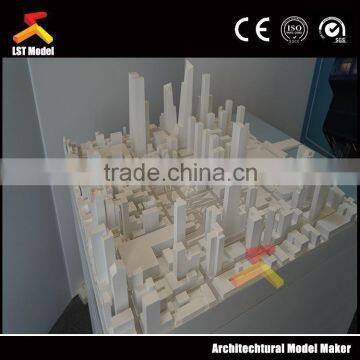 tall commercial building architectural model with LED lighting