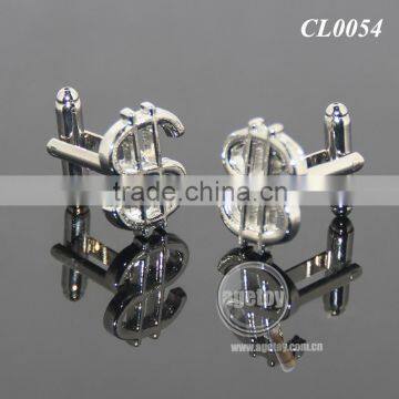 Hollow Out Dollar Sign Shaped Souvenir Zinc Alloy Metal Engrave Financial Cufflink For Mens Shirts photo-6