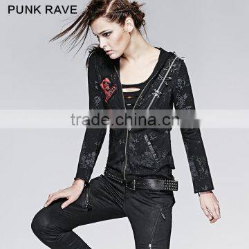 Y-235 Wholesale PUNK RAVE Latest Fashion Cobweb Design Skull Jacket