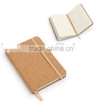 Lined paper Book cover in Cork and lateral Elastic Band closure /school notebook paper price