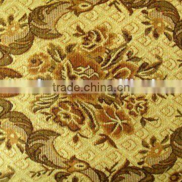 Jacquard yellow backdrop big flowers cotton&polyester fabric XH21