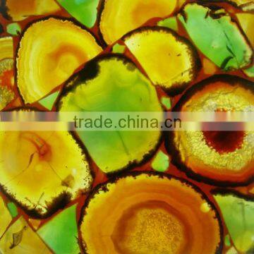 Semi Precious Stone Multicolor Agate Slab For Home Decoration