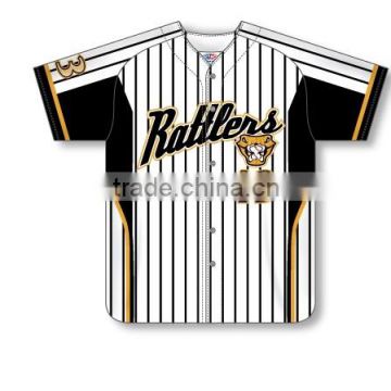 Custom Full Buttons Sublimated Rattlers Baseball Jersey/Shirt made of Moisture Wicking Cool Polyester fabric