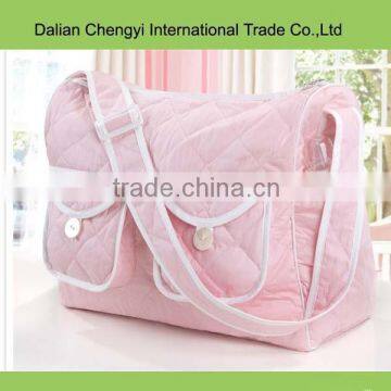 Low toxic qualified durable friendly cotton diaper mommy bag with long strap