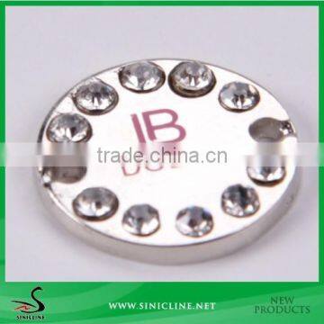 Sinicline Customized Metal Label for Garment with Rhinestone