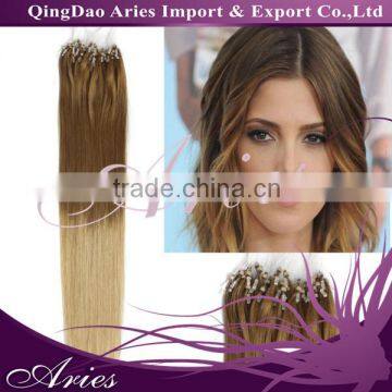 Top Quality 18" Ombre two colors Natural Silky Straight Micro Loop Ring/Beads Hair Extension#12/20