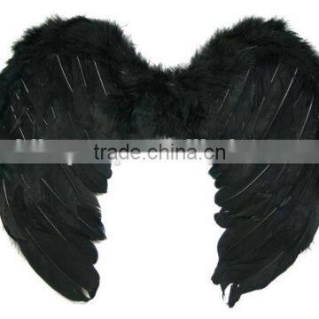 Black feather costume wings