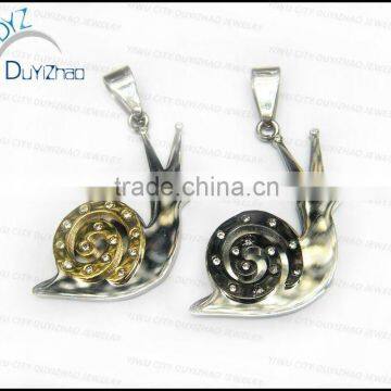 Fashion stainless steel pendant cute snail charms necklace jewelry