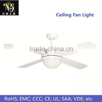 Modern Style White Body Ceiling Fan Lamp Led Lighting Iron Blade Remote Control With 2 Warranty