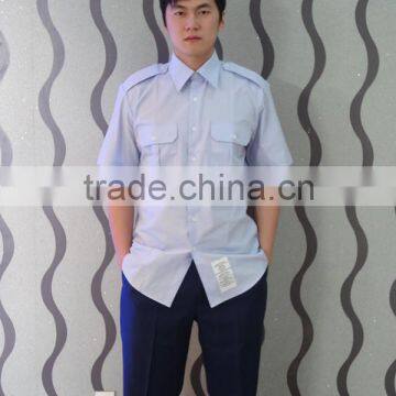 Light Blue Men's Short Sleeve Shirt Army Uniform