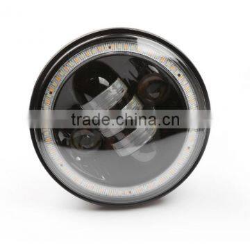 New Motorcycle 5-3/4" 50W LED Headlight With DRL Turning Signal Angel Eyes for Harley Motorcycle photo-2