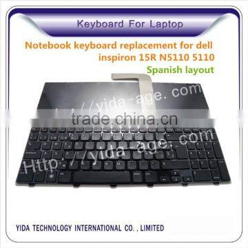 Hot sale brand new cheap prices Laptop keyboard replacement for dell inspiron 15R N5110 5110 Series Spanish laptop keyboard