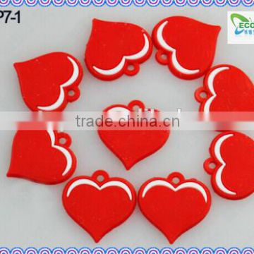 Children Cute Pendants Red Heart DIY Accessories PVC Mini Pendants