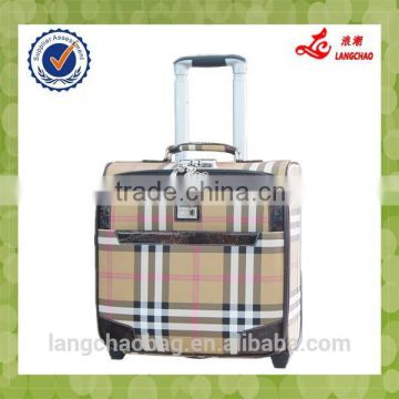 High Quality PU material TSA Lock Real Push Aluminum Trolley Durable Wheel Boarding Luggage Bag