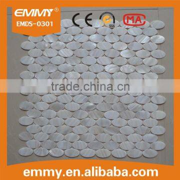 nature pure white round mother of pearl mosaic tile