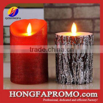 Bark Surface Real Wax Flame Moving Led Candle