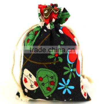 Sublimation flower small jute drawstring bags with low price                        
                                                                                Supplier's Choice