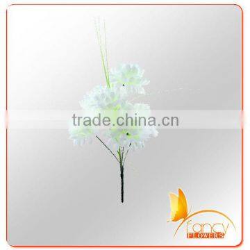 6 heads pure white daisy flower for plastic