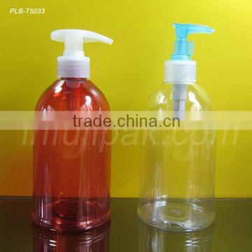 500ml Amber Cosmo Round Plastic Bottle