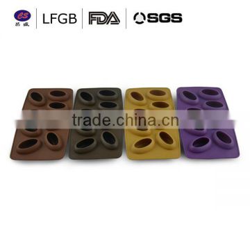 2014 high quality professional customized coffee bean shape silicone cake molds