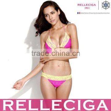 Lace Triangle Bikini with Handmade Braided Ties by RELLECIGA 2016