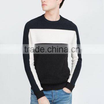 COLOUR BLOCK MAN SWEATER Round neck long sleeve